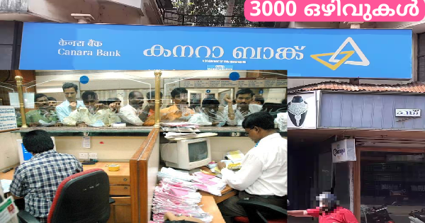 കാനറ ബാങ്കിൽ അവസരം 3000 ഒഴിവുകൾ