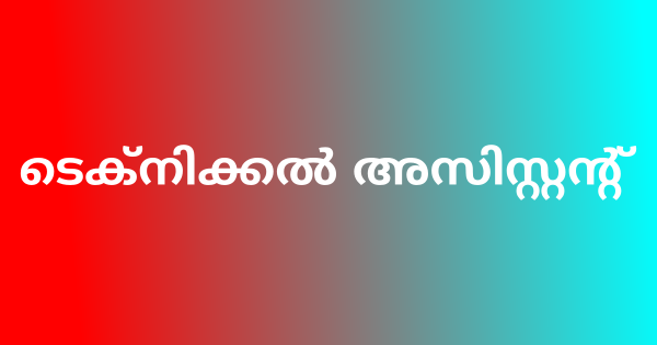 റവന്യൂ സബ് ഡിവിഷൻ ഓഫീസുകളിൽ ടെക്നിക്കൽ അസിസ്റ്റന്റുമാരെ നിയമിക്കുന്നു