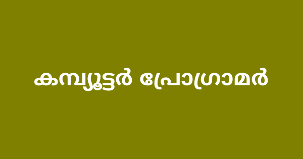 കമ്പ്യൂട്ടര്‍ പ്രോഗ്രാമര്‍ ഒഴിവ്